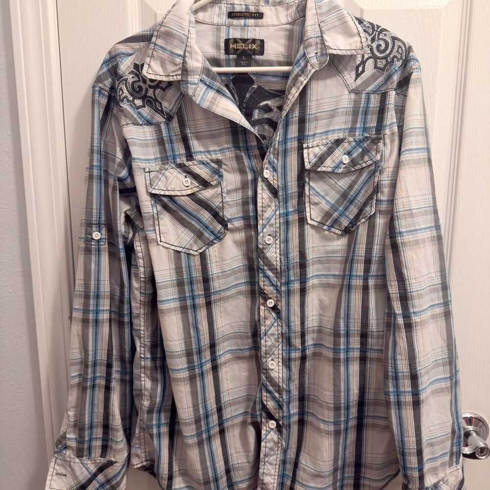(2008-2012) Helix Tribal Embroidered Button-Up - Multi - L